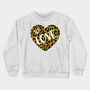 Love. Leopard Print Heart. Crewneck Sweatshirt